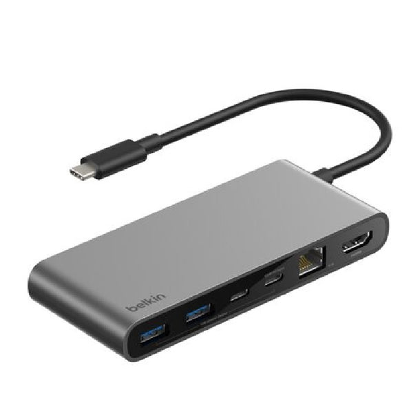 Belkin Connect 8-Port USB-C Hub with 2.5Gb Ethernet - (INC024fqSGY), 100W PD, 10Gbps, 4K@60Hz, 2xUSB-A, 1xUSB-C, 1x HDMI, 1x MicroSD, 2 Years Warranty