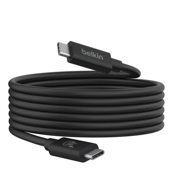 Belkin Connect USB4 USB-C to USB-C Cable (2M) - Black (INZ004BT2MBK), 5A/240W, 20Gbps,4K@60Hz, Thunderbolt 4, USB-IF Certified,2 Years Warranty