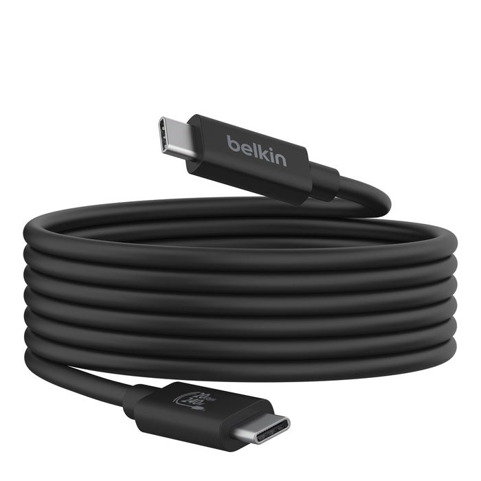 Belkin Connect USB4 USB-C to USB-C Cable (1.2M) - Black (INZ004TT1.2MBK), 5A/240W, 20Gbps, 4K@60Hz, Thunderbolt 4, USB-IF Certified, 2 Years Warranty - Image 2