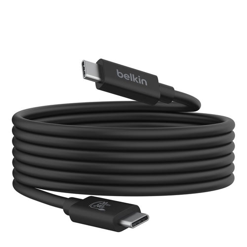Belkin Connect USB4 USB-C to USB-C Cable (1.2M) - Black (INZ004TT1.2MBK), 5A/240W, 20Gbps, 4K@60Hz, Thunderbolt 4, USB-IF Certified, 2 Years Warranty - Image 2