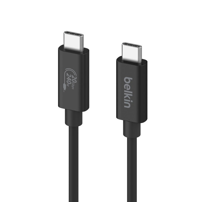 Belkin Connect USB4 USB-C to USB-C Cable (1.2M) - Black (INZ004TT1.2MBK), 5A/240W, 20Gbps, 4K@60Hz, Thunderbolt 4, USB-IF Certified, 2 Years Warranty - Image 3