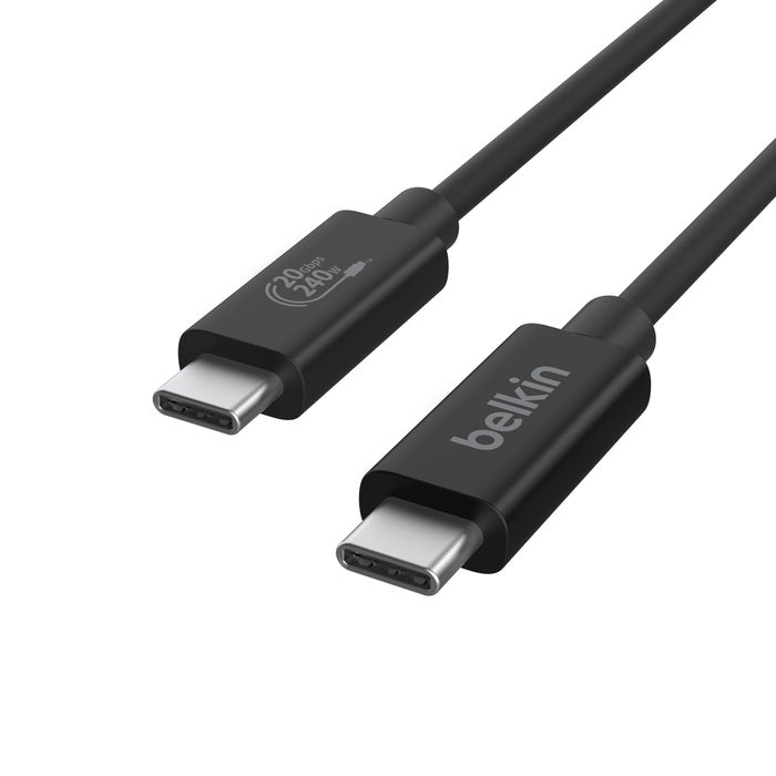 Belkin Connect USB4 USB-C to USB-C Cable (1.2M) - Black (INZ004TT1.2MBK), 5A/240W, 20Gbps, 4K@60Hz, Thunderbolt 4, USB-IF Certified, 2 Years Warranty - Image 4