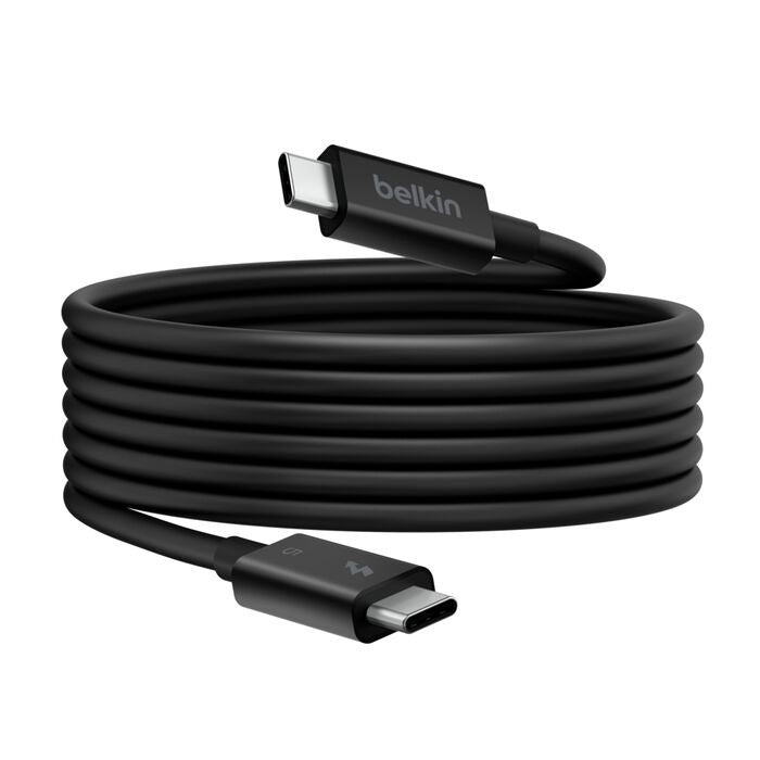 Belkin Connect Thunderbolt 5 USB-C to USB-C Cable (1M) - Black (INZ005fq1MBK), 5A/240W, 80Gbps, 8K or 4K@540Hz, Durable, 2 Years Warranty - Image 3