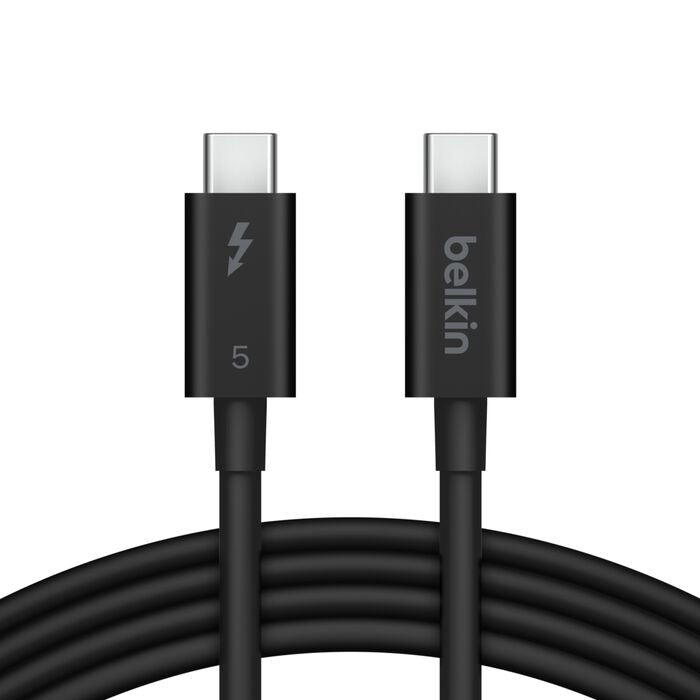 Belkin Connect Thunderbolt 5 USB-C to USB-C Cable (1M) - Black (INZ005fq1MBK), 5A/240W, 80Gbps, 8K or 4K@540Hz, Durable, 2 Years Warranty - Image 1