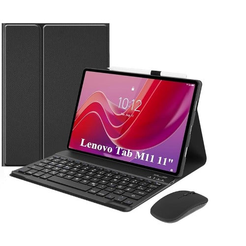 USP Lenovo Tab M11 (11") Keyboard + Case Black, Magnetic, PU Leather Covering, Front & Rear Facing Camera Holes,3 Years Warranty - Image 1