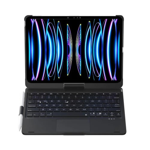 USP Rugged Apple iPad Air (11") (M4/M3/M2) (8th/7th Gen/6th Gen) Keyboard with Case Black - 360° Friction Hinge, Integrated Holder,  3 Years Warranty - Image 2