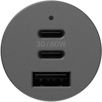 OtterBox 72W USB-C Triple Port Premium Pro Fast Car Charger - Black (78-80899),1x USB-A (12W), 2x USB-C (30W),Fast-Charging for Samsung & iPhone - Image 2