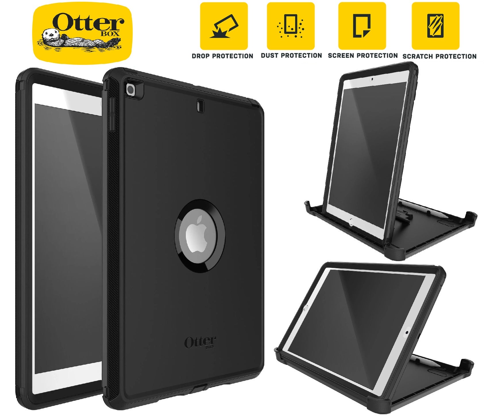 OtterBox Defender Apple iPad (10.2") (9th/8th/7th Gen) Case Black -No Retail Packaging- (77-62035), DROP+ 2X Military Standard, 7 Years Warranty - Image 5