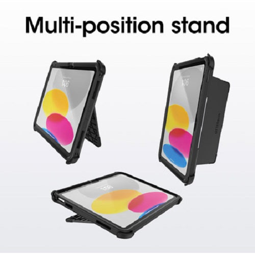 OtterBox Rugged Defender Apple iPad (11") (A16) (11th Gen) / iPad (10.9") (10th Gen) Kickstand Case Black - No Retail Packaging - (77-89955) - Image 3