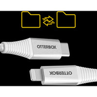 OtterBox Lightning to USB-C Fast Charge Premium Pro Cable (2M) - White (78-80891), 3 AMPS (60W), MFi, 30K Bend/Flex,Braided, 2 Years Warranty - Image 4
