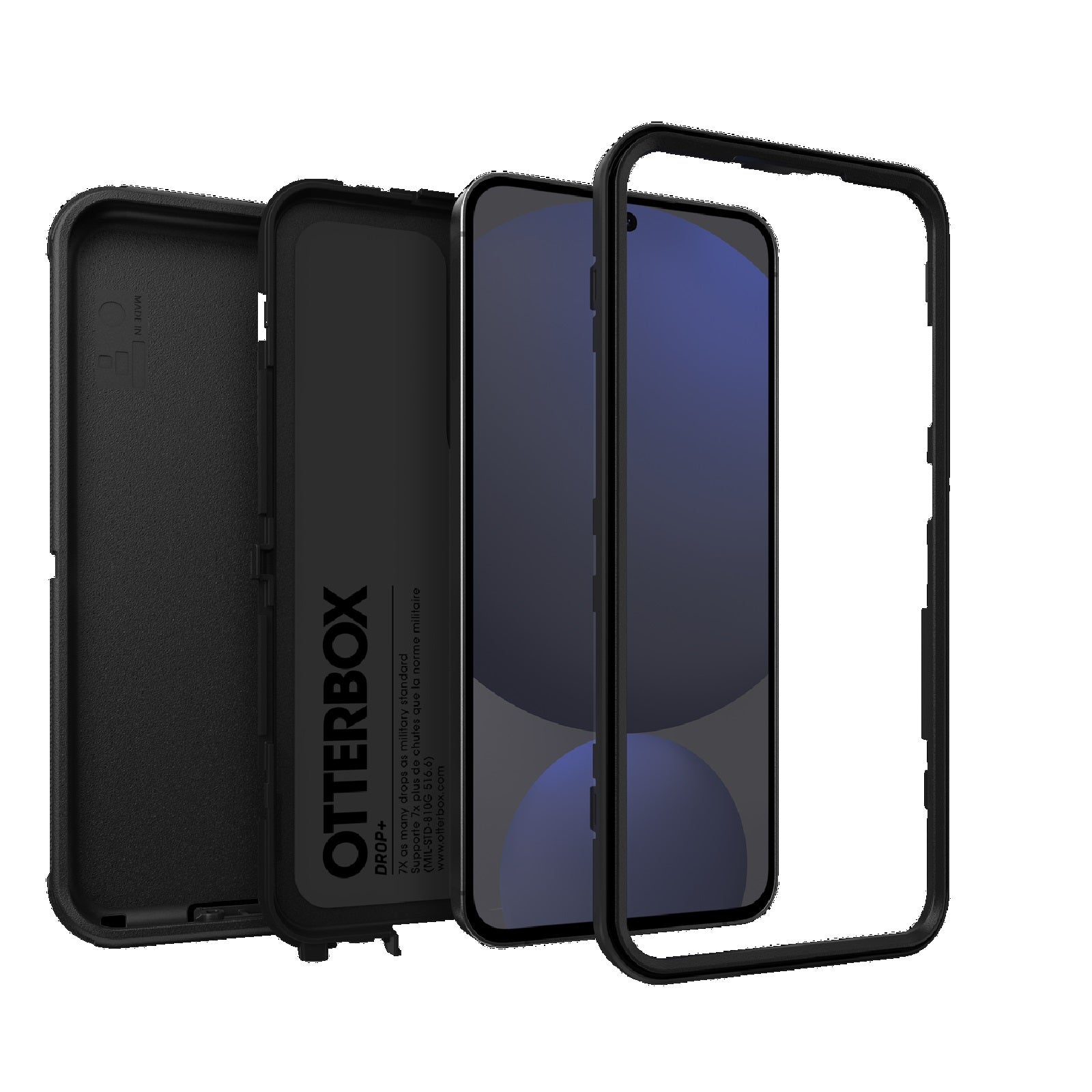 OtterBox Defender Samsung Galaxy S24 FE 5G (6.7") Case Black - (77-97095), DROP+ 7X Military Standard, Multi-Layer, Port Covers, 7 Years Warranty - Image 2