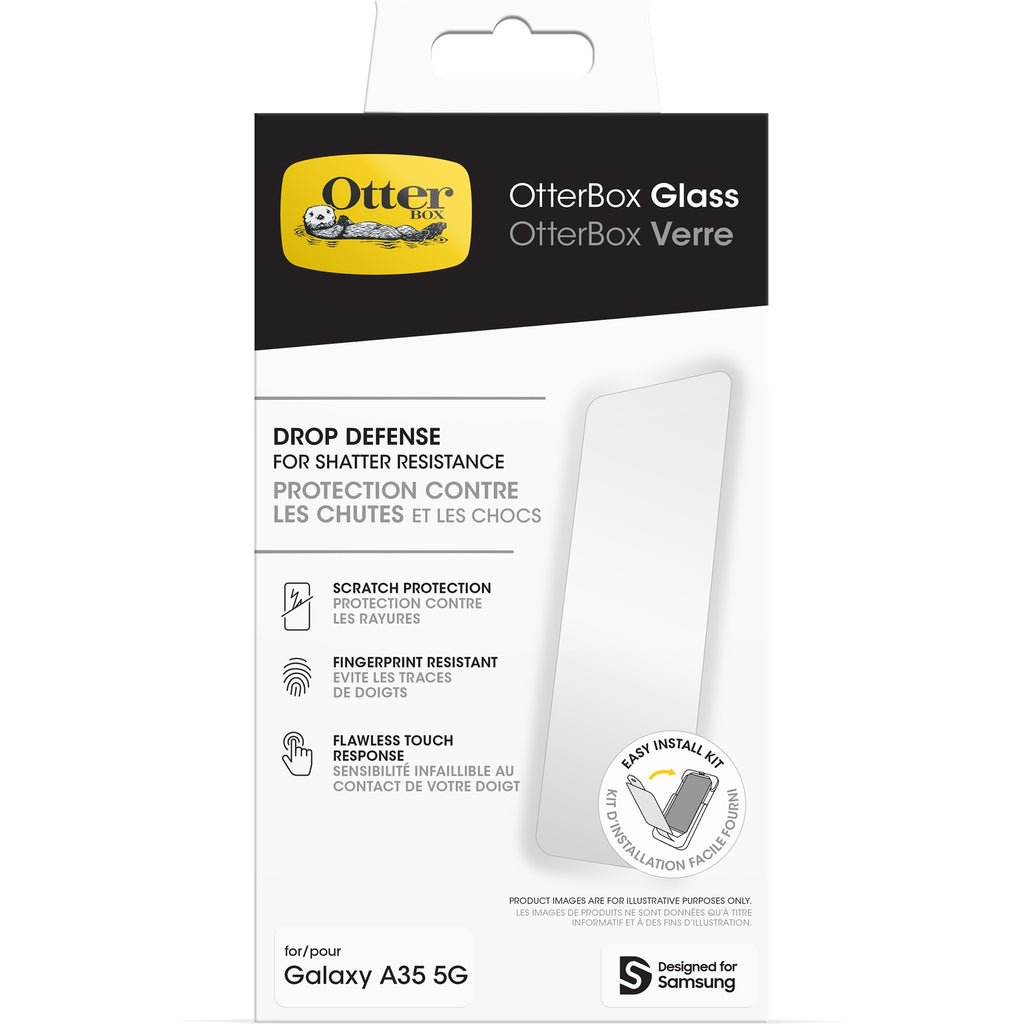 OtterBox Glass Samsung Galaxy A35 5G (6.6") Screen Protector Clear - (77-95478), Drop Protection, Anti-Scratch, Flawless Touch, 2 Years Warranty - Image 4