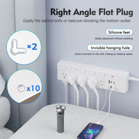 USP 16-in-1 Surge Protector Power Board with 10 AC Outlets & 6 USB Ports -(PB10S2A4C), 1.8M Extension Cable, 5 Years Warranty - Image 2