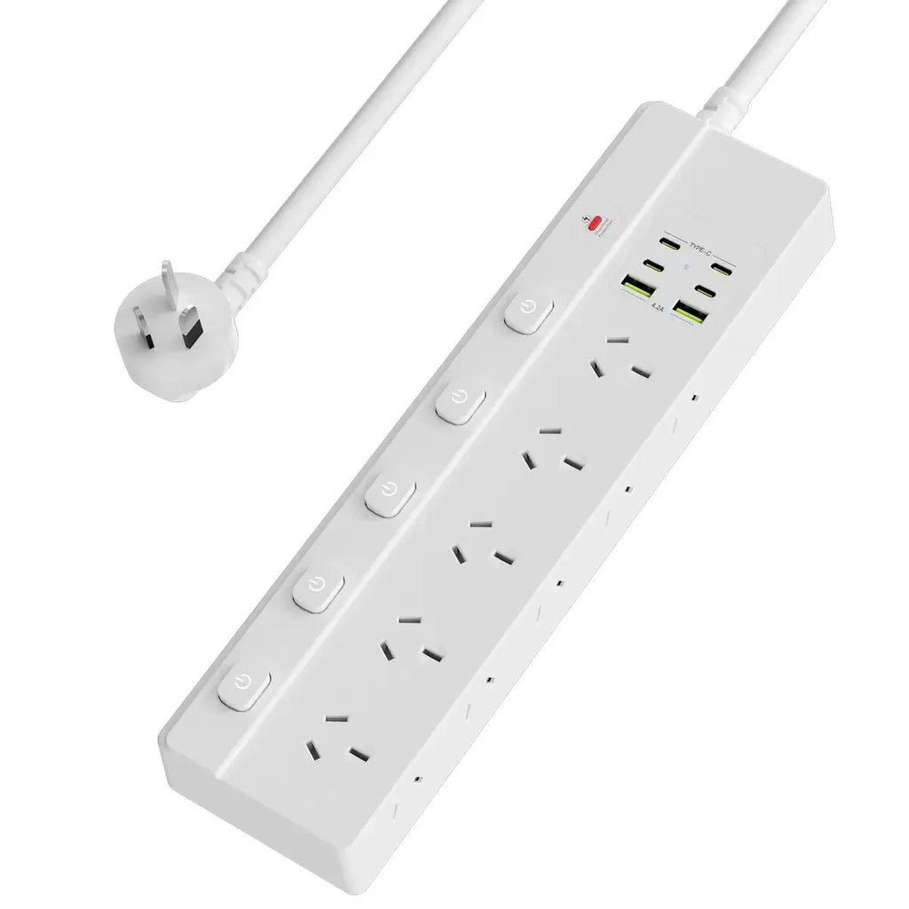 USP 16-in-1 Surge Protector Power Board with 10 AC Outlets & 6 USB Ports -(PB10S2A4C), 1.8M Extension Cable, 5 Years Warranty - Image 1