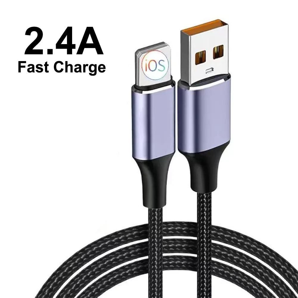 USP Lightning to USB-A Cable (30CM) Black - Quick Charge & Connect, 2.4A Rapid Charge, Nylon Weaving,Apple iPhone/iPad/MacBook, 5 Years Warranty - Image 3