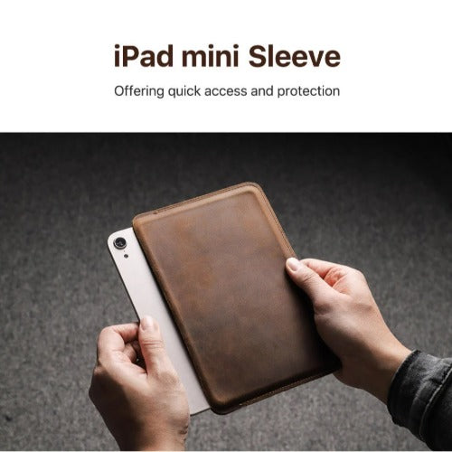 USP Leather Sleeve Apple iPad Mini (7.9") (5th/4th/3rd/2nd/1sth Gen) / iPad Mini (8.3") (6th Gen) Case Brown - 5 Years Warranty - Image 2