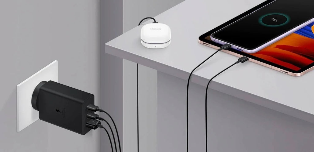 Samsung 65W PD Power Adapter Trio - Black(EP-T6530NBEGAU),3-in-1 Wall Charger(2 x USB-C, USB-A), Versatile Compatiblity, 1 Year Warranty - Image 3