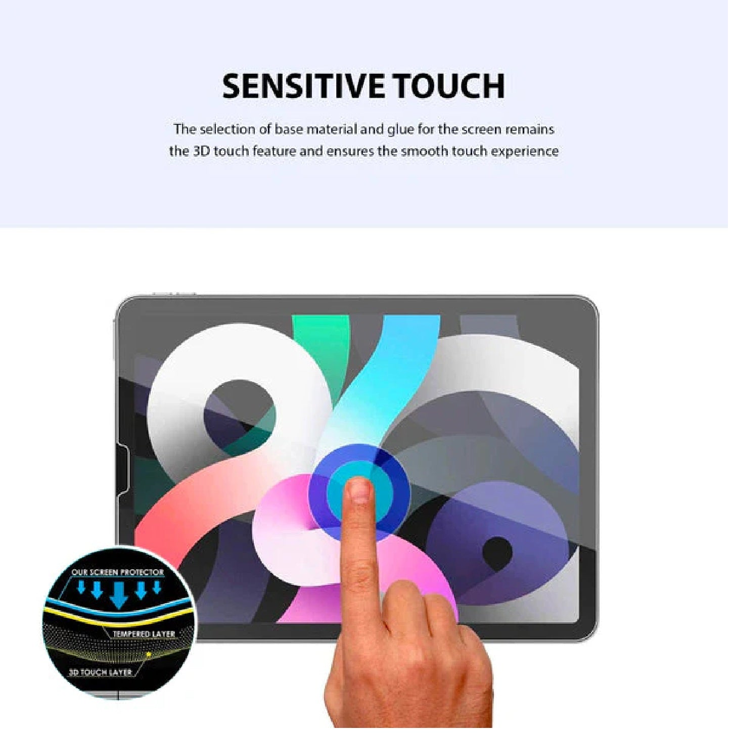 USP Apple iPad Air (10.9") (5th/4th Gen) / iPad Pro (11") (4th/3rd Gen) 2.5D Tempered Glass Screen Protector Clear - 9H Hardness,  5 Years Warranty - Image 4