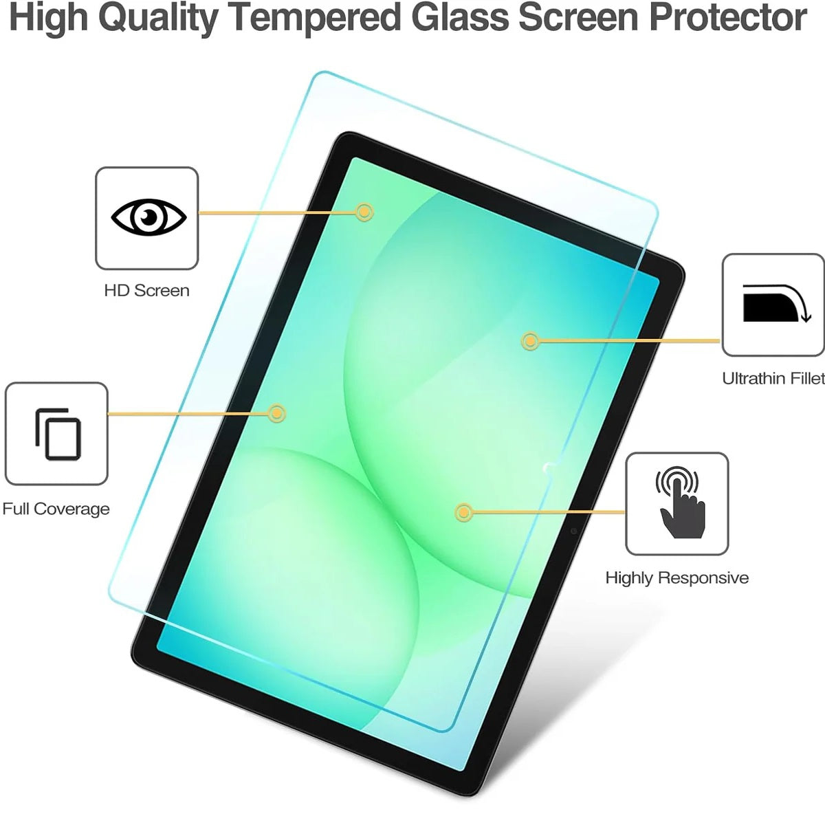 USP Samsung Galaxy Tab A11+ / Tab A9+ (11") Premium Armor Tempered Glass Clear - 9H Hardness, Scratch-resistant, Anti-fingerprint, 5 Years Warranty - Image 2