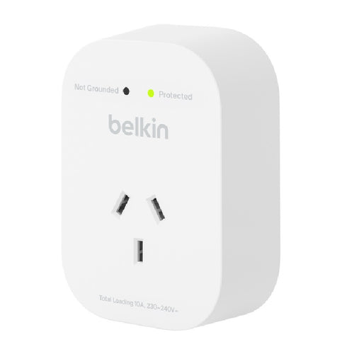 Belkin SurgePro 1-Outlet Surge Protector - White (SRA010AU),1800 Joules, Belkin 6-Point Safety System, RCM Certified, $30000 CEW, 2 Years Warranty - Image 1