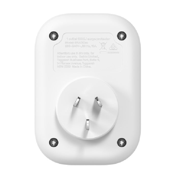 Belkin SurgePro 1-Outlet Surge Protector (SRA010AU)- 1800 Joules, Safe and Compact Design, Belkin 6-Point Safety System, $30000 CEW,  2 Years Warranty - Image 2