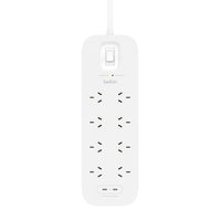Belkin Surge Pro 8-Outlet Surge Protector With Dual USB-C Ports (SRB004AU2M) - Heavy Duty 2M Power Cord, 900 Joules, $70000 CEW, 2 Years Warranty - Image 3