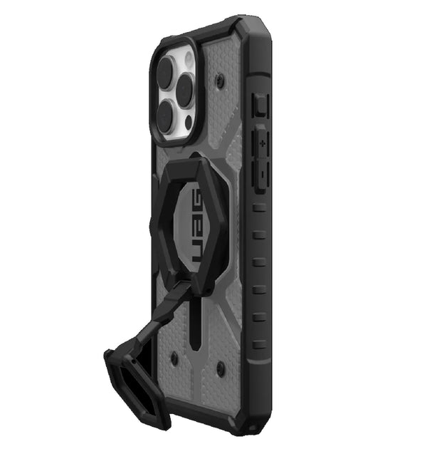 UAG Pathfinder Clear MagSafe Apple iPhone 16 Pro Max (6.9") Rugged Case + Black Ring Stand- Ash(1144651BV02), 10 Years Warranty