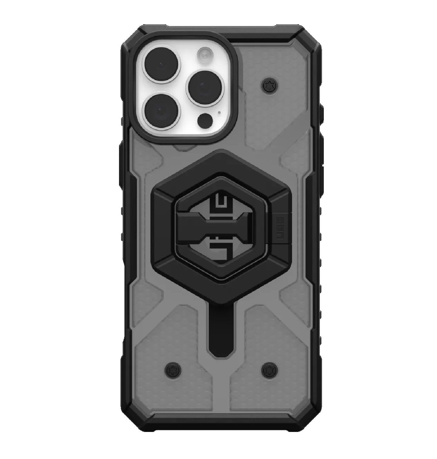 UAG Pathfinder Clear MagSafe Apple iPhone 16 Pro Max (6.9") Rugged Case + Black Ring Stand- Ash(1144651BV02), 10 Years Warranty - Image 4