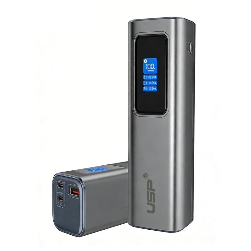 USP 27600 mAh Power Bank - Space Grey, 140W Fast Charge, 2x USB-C(65W), 1x USB-A(22.5W), Compact & lightweight, 2 Years Warranty - Image 1