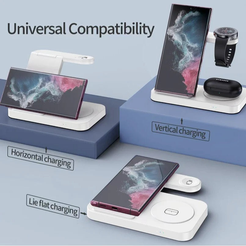 USP Samsung 3-in-1 Wireless Charging Stand, 15W, Portable & Space-Saving, Charger Station for Multiple Samsung Devices, 5 Years Warranty - Image 4