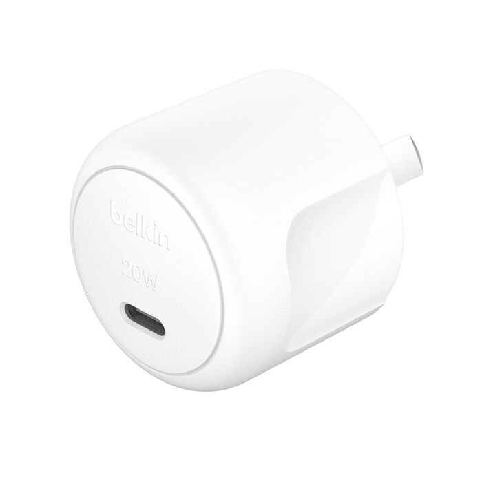 Belkin BoostCharge Compact 20W USB-C (PD 3.1) Wall Charger - White (WCA009auW), Compact & Travel-Ready, $2,500 CEW, 2 Years Warranty - Image 5