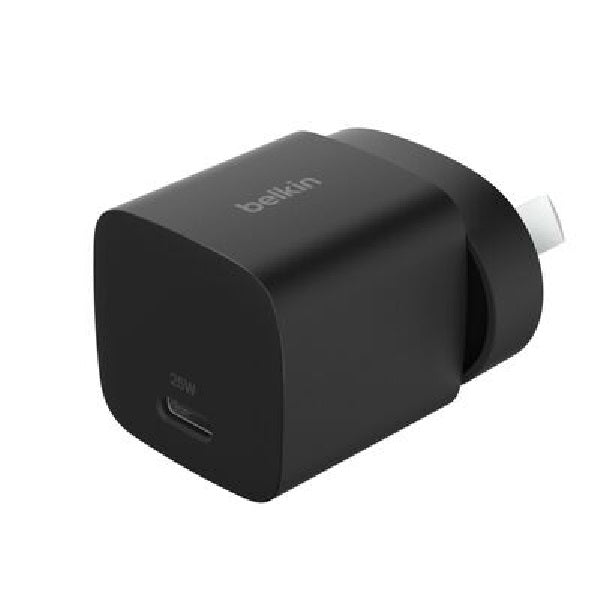 Belkin BoostCharge 25W USB-C (PD 3.1) Cubic Wall Charger - Black (WCA012AUBK),Best for iPhone & Samsung, $2,500 CEW, 2 Years Warranty - Image 1