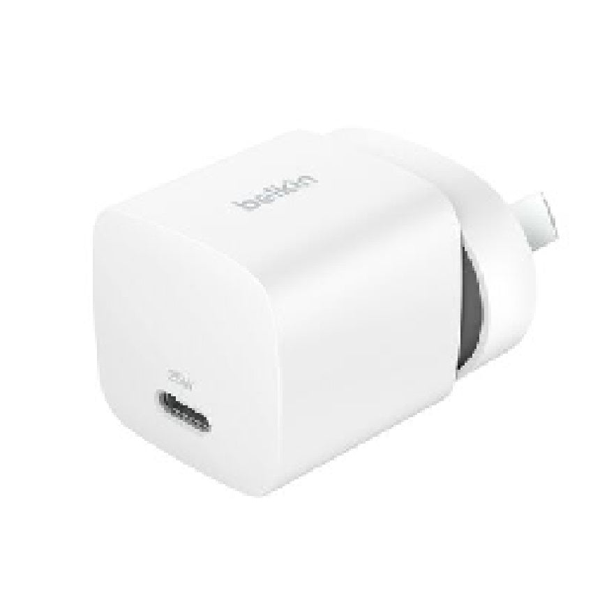 Belkin BoostCharge Compact 25W USB-C (PD 3.1) Cubic Wall Charger - White (WCA012auWH), Best for iPhone & Samsung,$2500 CEW, 2 Years Warranty - Image 1