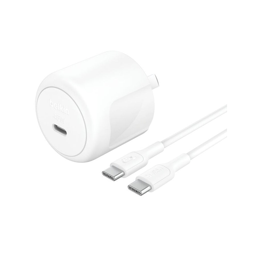 Belkin BoostCharge Compact 45W USB-C (PD 3.1) Wall Charger - White (WCA013auWH), Compact & Travel-Ready, CEW $2500, 2 Years Warranty - Image 2