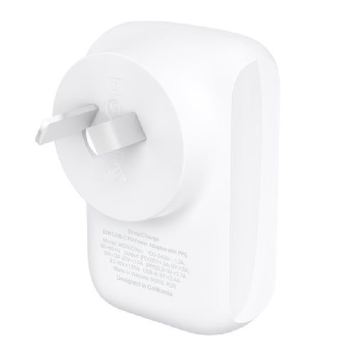 Belkin BoostCharge Dual Wall Charger 42W - White (WCB009auWH), 1xUSB-C (30W), 1xUSB-A (12W), Fast Charge, Travel Friendly, CEW $2500, 2 Years Warranty - Image 2