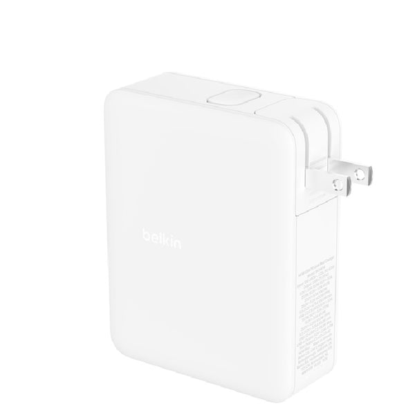 Belkin BoostCharge Pro 140W USB-C (PD 3.1) 4-Port GaN Wall Charger - White (WCH014BTWH-V3), 3x USB-C, 1xUSB-A, Travel-Ready, 2 Years Warranty