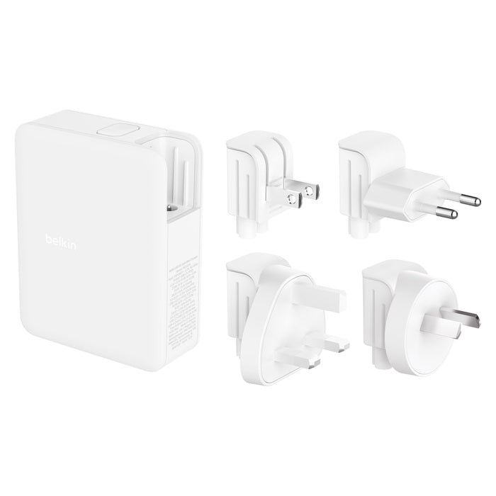 Belkin BoostCharge Pro 140W USB-C (PD 3.1) 4-Port GaN Wall Charger - White (WCH014BTWH-V3), 3x USB-C, 1xUSB-A, Travel-Ready, 2 Years Warranty - Image 4