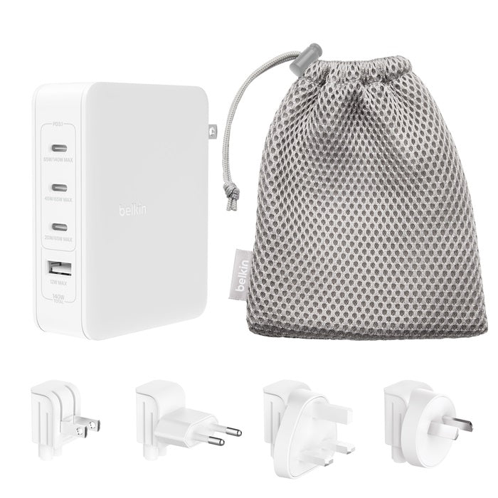 Belkin BoostCharge Pro 140W USB-C (PD 3.1) 4-Port GaN Wall Charger - White (WCH014BTWH-V3), 3x USB-C, 1xUSB-A,$2500 CEW, 2 Years Warranty - Image 5