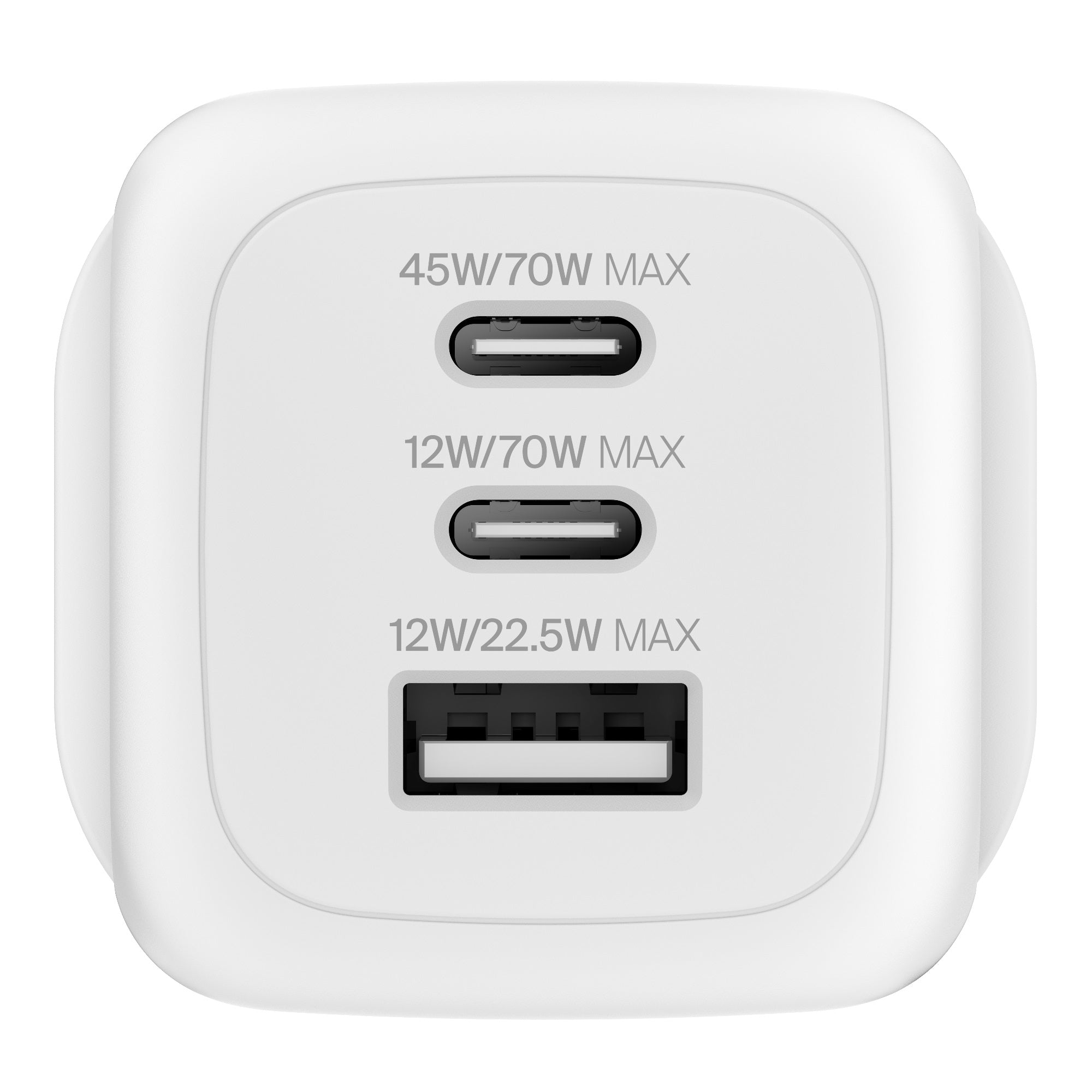 Belkin BoostCharge Pro 70W 3-Port GaN Wall Charger - White (WCH018AUWH), Compact & Powerful, Laptop Charger, Travel-Ready, 2 Years Warranty - Image 2