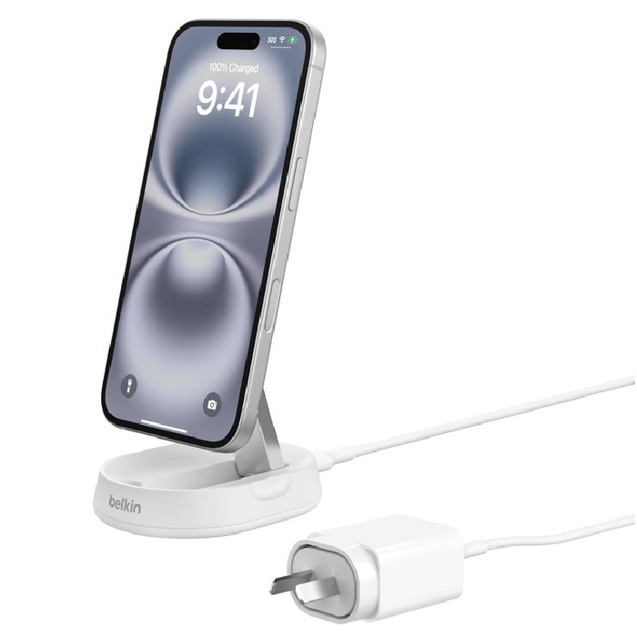 Belkin BoostCharge Pro Convertible Magnetic Charging Stand w/ Qi2(15W)+20W Charger+USB-C Cable(1M) -White(WIA008auWH),$2500 CEW, 2 Years Warranty - Image 5