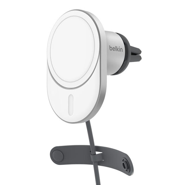 Belkin BoostCharge Pro Magnetic Qi2 Wireless Car Charger + 20W Car PSU +USB-C Cable (1.2M) - White (WIC008btGR-V2), 15W, Apple iPhone,2 Years Warranty