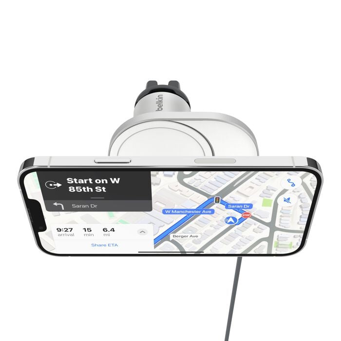 Belkin BoostCharge Pro Magnetic Qi2 Wireless Car Charger + 20W Car PSU +USB-C Cable (1.2M) - White (WIC008btGR-V2), 15W, Apple iPhone,2 Years Warranty - Image 4