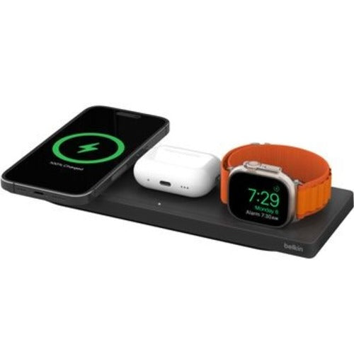 Belkin BoostCharge Pro 3-in-1 Wireless Charging Pad with MagSafe (15W)+ 40W AC Adapter - Black (WIZ016AUBK-APL), $2,500 CEW, 2 Years Warranty - Image 1