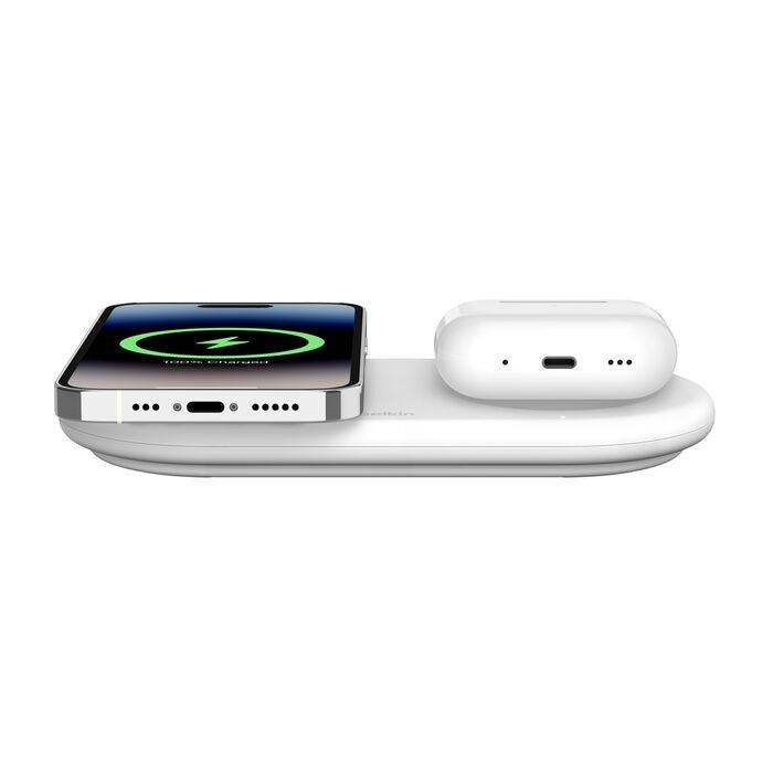 Belkin BoostCharge Pro 2-in-1 Magnetic Wireless Charging Pad w/ Qi2(15W)+30W Wall Charger+USB-C Cable(1.5M)-White(WIZ021auWH),$2500CEW,2-Year Warranty - Image 2