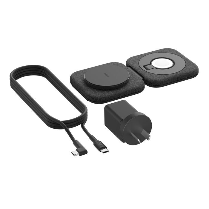 Belkin BoostCharge Pro 2-in-1 Magnetic Qi2 Charging Travel Pad + 30W Wall Charger + USB-C Cable (1.5M) - Black (WIZ026auBK), 15W, 2 Years Warranty - Image 4