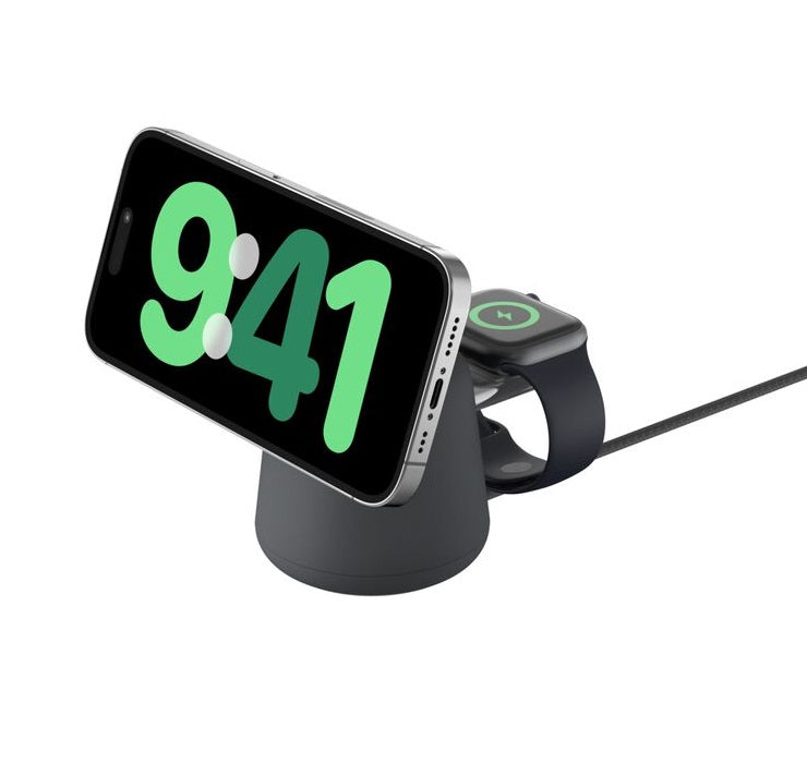Belkin BoostCharge Pro 2-in-1 Wireless Qi2 Charging Dock + 30W USB-C PSU + USB-C Cable (1.5M) - Black (WIZ027auH36), 15W, CEW $2500, 2 Years Warranty - Image 1
