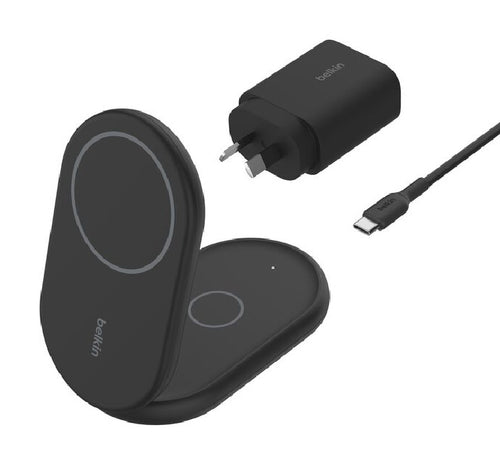 Belkin BoostCharge 2-in-1 Magnetic Foldable Wireless Charger With Qi2 15W + 36W Wall Charger + USB-C Cable(1.5M) - Black (WIZ028auBK),2 Years Warranty - Image 2