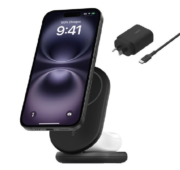 Belkin BoostCharge 2-in-1 Magnetic Foldable Wireless Charger With Qi2 15W +36W Wall Charger  USB-C Cable(1.5M) - Black(WIZ028auBK),2 Years Warranty - Image 5