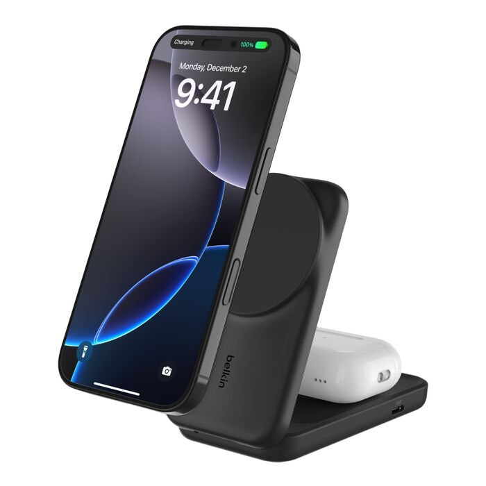 Belkin UltraCharge 2-in-1 Foldable Magnetic Charger w/ Qi2(25W)+USB-C Wall Charger(45W)+USB-C Cable(1.5M)- Black(WIZ039auBK),$2500CEW,2 Years Warranty - Image 5