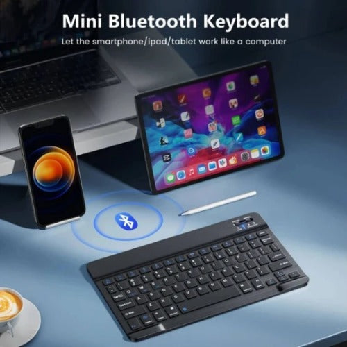USP Bluetooth Wireless Keyboard – Rechargeable, Ultra-Thin & Portable, Compatible - iPad, Mac, PC, & Android devices, Bluetooth 5.0, 3 Years Warranty - Image 1